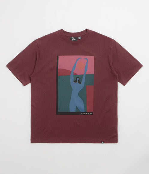 by Parra Protect The Sun T-Shirt - Dark Burgundy