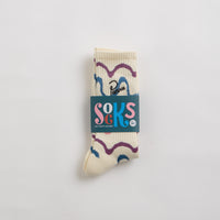 by Parra Sock Wave Crew Socks - Off White thumbnail