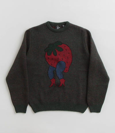 by Parra Stupid Strawberry Knitted Sweatshirt - Hunter Green