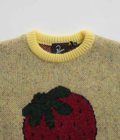 by Parra Stupid Strawberry Knitted Sweatshirt - Yellow