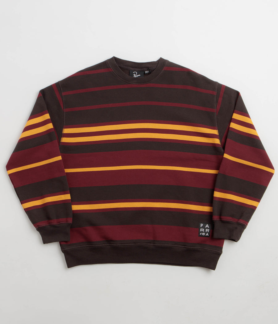 by Parra Sweatstriped Crewneck Sweatshirt - Brown