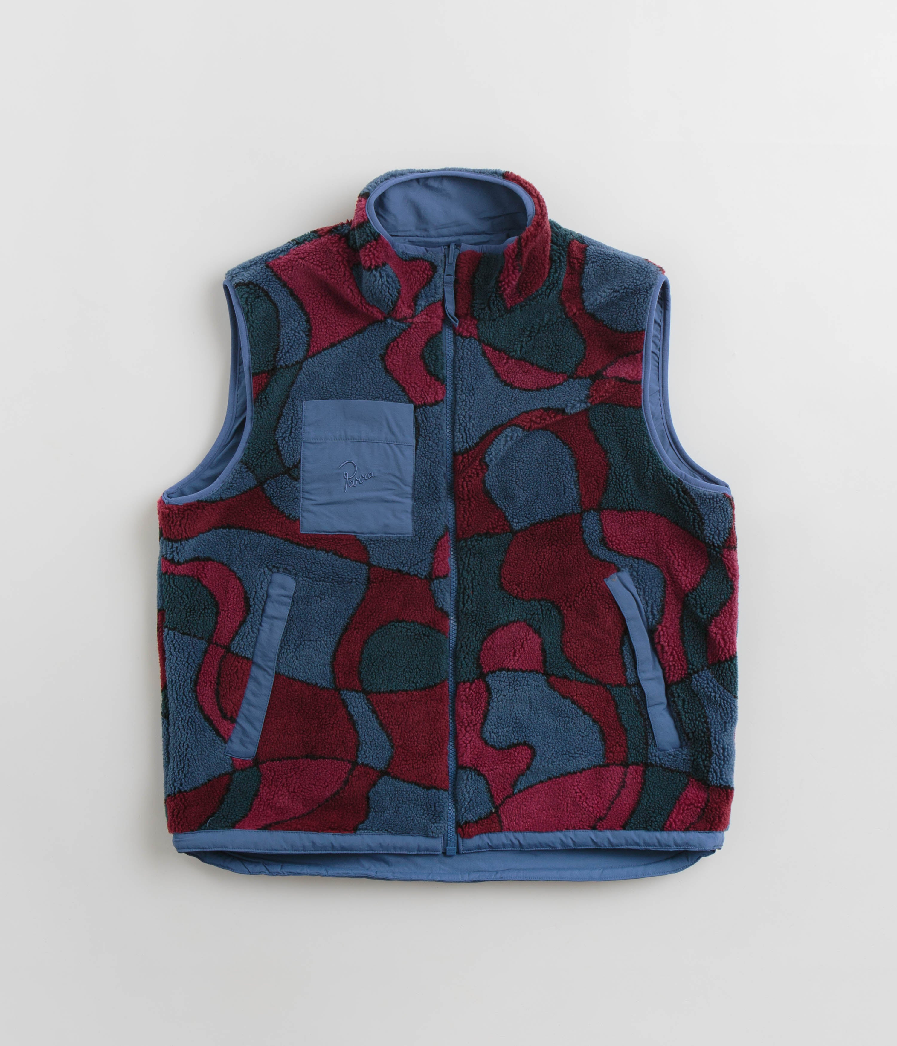 by Parra Trees In Wind Reversible Vest - Blue
