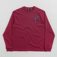 by Parra Wine And Books Long Sleeve T-Shirt - Beet Red thumbnail