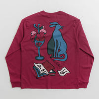 by Parra Wine And Books Long Sleeve T-Shirt - Beet Red thumbnail