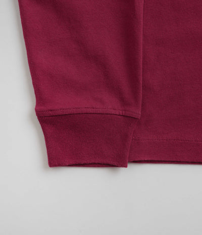 by Parra Wine And Books Long Sleeve T-Shirt - Beet Red