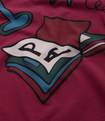 by Parra Wine And Books Long Sleeve T-Shirt - Beet Red
