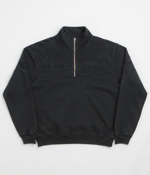 スウェット Parra Half Zip Track Suits by Parra Media Training Quarter Zip Sweatshirt - Black | flatspot