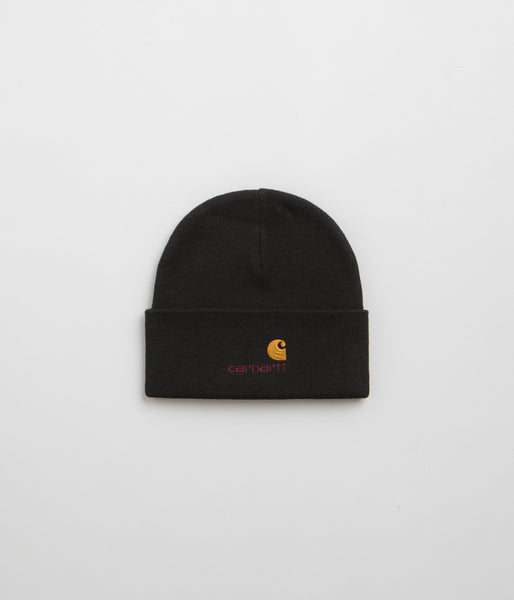 Carhartt American Script Beanie - Black | Flatspot
