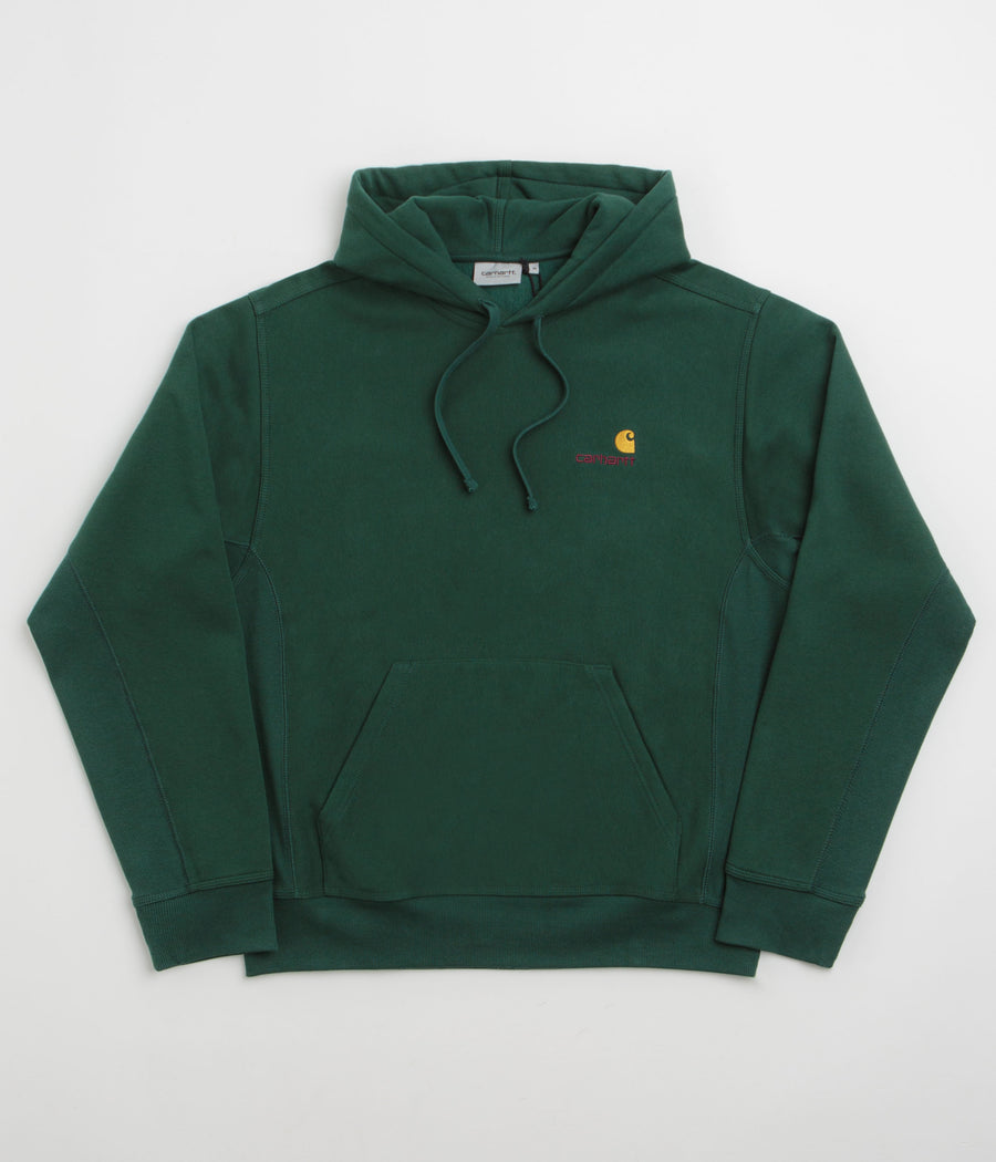 Carhartt American Script Hoodie in Dark Fir