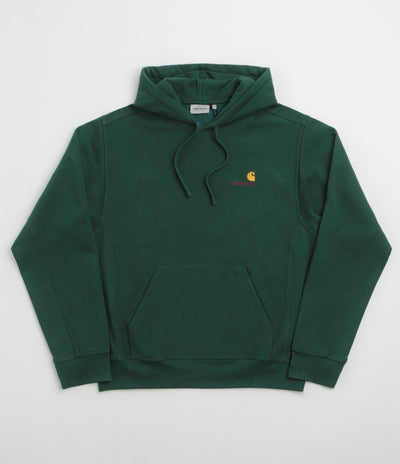 Carhartt American Script Hoodie in Dark Fir