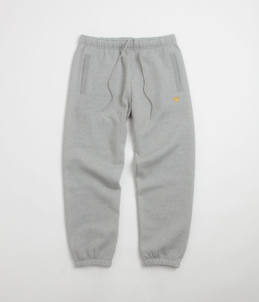 Carhartt Chase Sweatpants - Grey Heather / Gold / Grey
