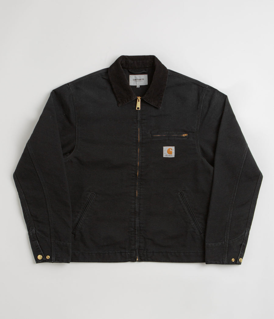 Carhartt Detroit Jacket in Black and Black Stone Canvas