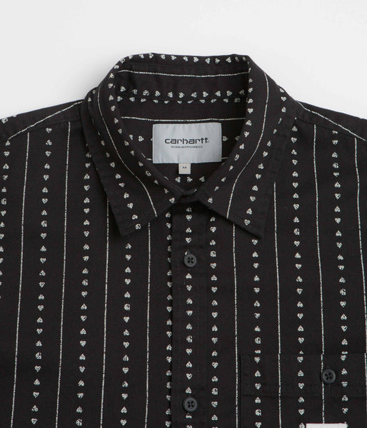 Carhartt Drewe Short Sleeve Shirt - Heart C Pinstripe / Black