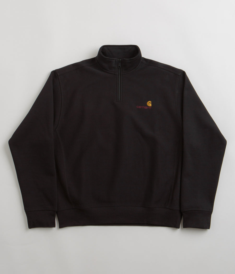 Carhartt Half Zip American Script Sweatshirt in Black