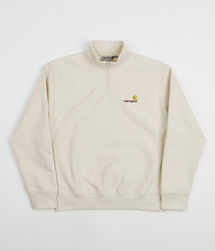 Carhartt Half Zip American Script Sweatshirt in Natural