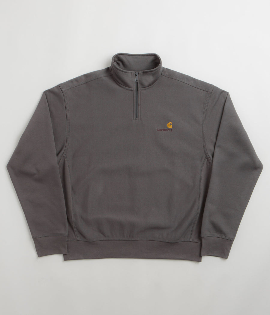 Carhartt Half Zip American Script Sweatshirt - Porphyry