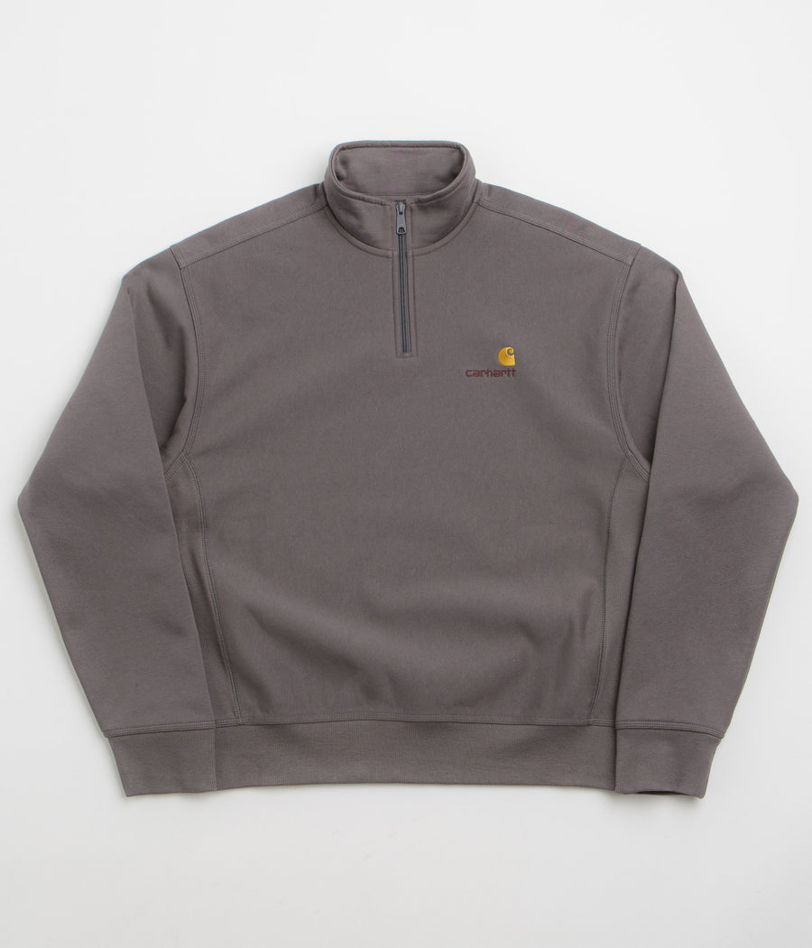 Carhartt Half Zip American Script Sweatshirt in Porphyry
