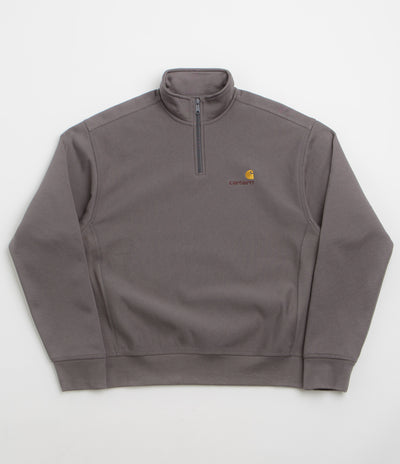 Carhartt Half Zip American Script Sweatshirt in Porphyry