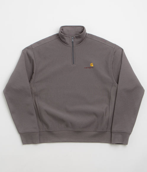 Carhartt Half Zip American Script Sweatshirt - Porphyry