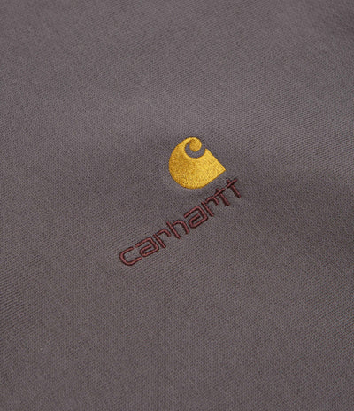 Carhartt Half Zip American Script Sweatshirt in Porphyry