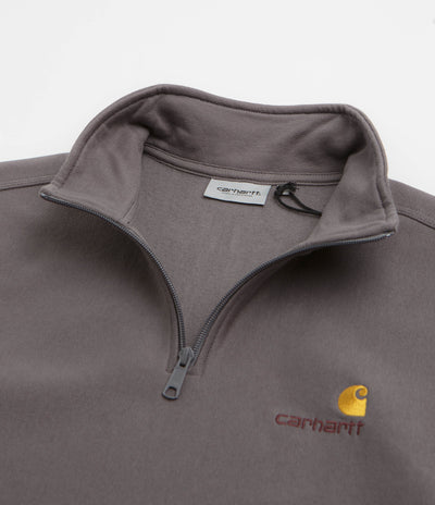 Carhartt Half Zip American Script Sweatshirt in Porphyry