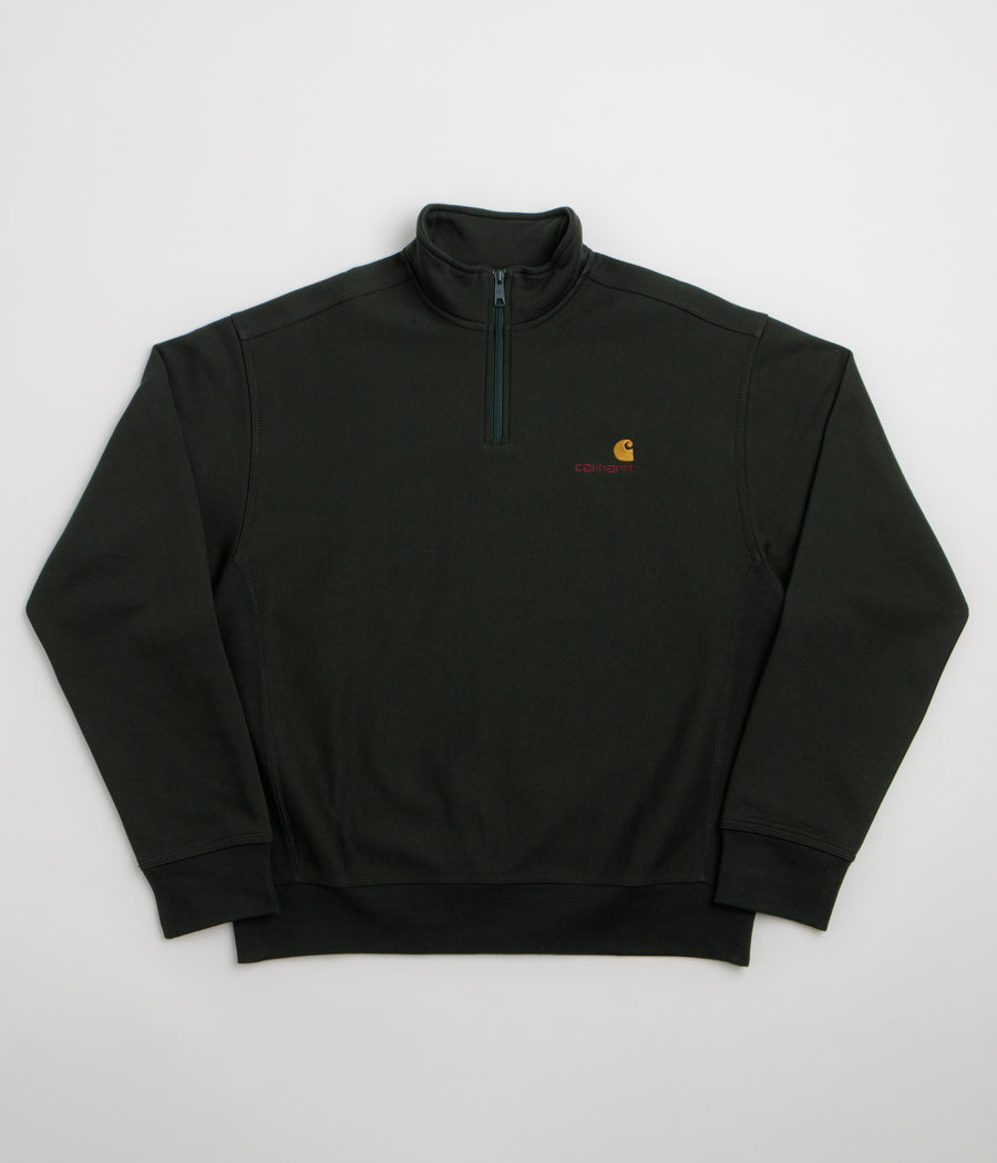 Carhartt Half Zip American Script Sweatshirt - Raven