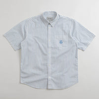 Carhartt Linus Stripe Poplin Short Sleeve Shirt - Bleach / White thumbnail