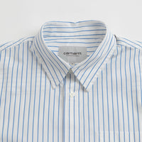 Carhartt Linus Stripe Poplin Short Sleeve Shirt - Bleach / White thumbnail