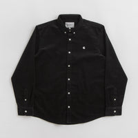 Carhartt Madison Fine Cord Shirt in Black and Wax thumbnail