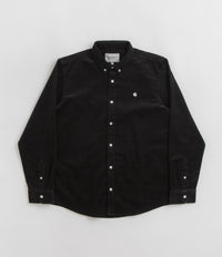 Carhartt Madison Fine Cord Shirt in Black and Wax