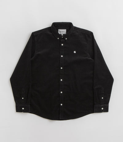Carhartt Madison Fine Cord Shirt - Black / Wax