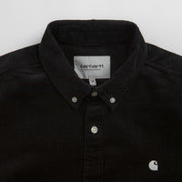 Carhartt Madison Fine Cord Shirt in Black and Wax thumbnail
