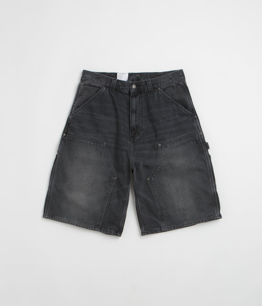Carhartt OG Aden Double Knee Denim Shorts - Black Grind Wash