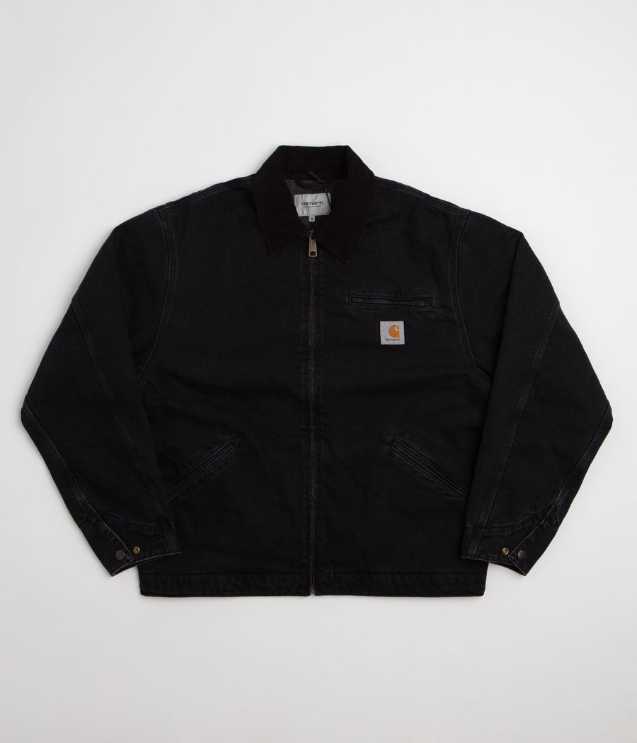 Carhartt OG Detroit Jacket - Black / Black / Black Stone Washed