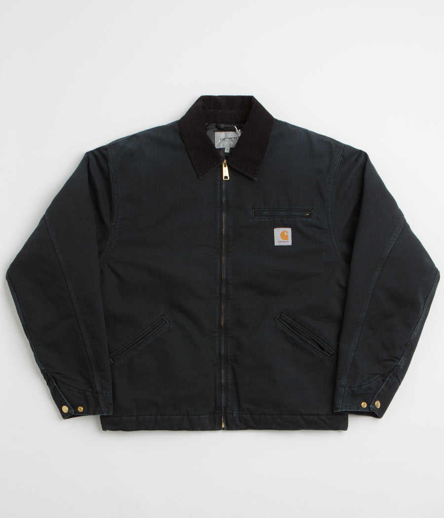 Carhartt OG Detroit Jacket in Black and Black Stone Canvas