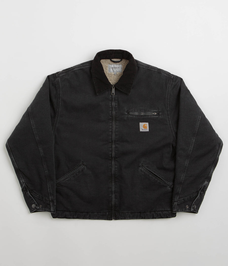 Carhartt OG Detroit Jacket in Black and Black Stone Washed