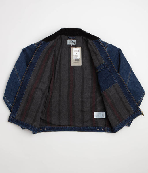 Carhartt OG Detroit Jacket - Blue / Black Stone Washed | flatspot