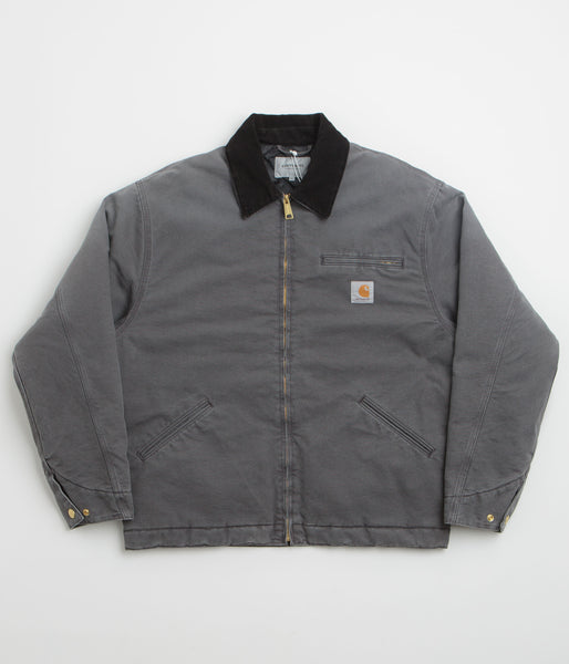 Carhartt OG Detroit Jacket - Graphite / Black Stone Canvas | Flatspot
