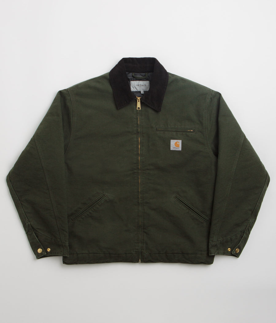 Carhartt OG Detroit Jacket in Olive and Black Stone Canvas