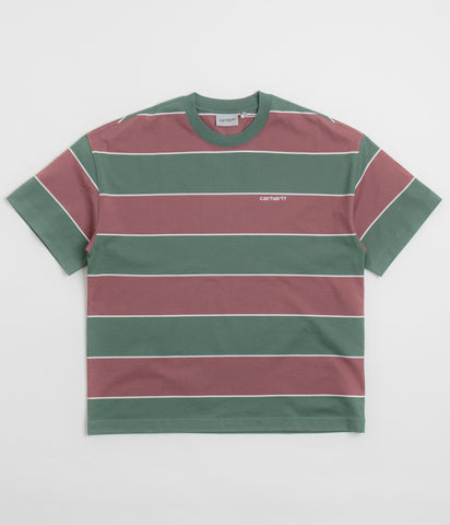 ★ドイツ発*carhartt WIP*新作*Quinby stripe Tシャツ/BLUE★ Carhartt Quinby T-Shirt - Quinby Stripe / Blue | Flatspot