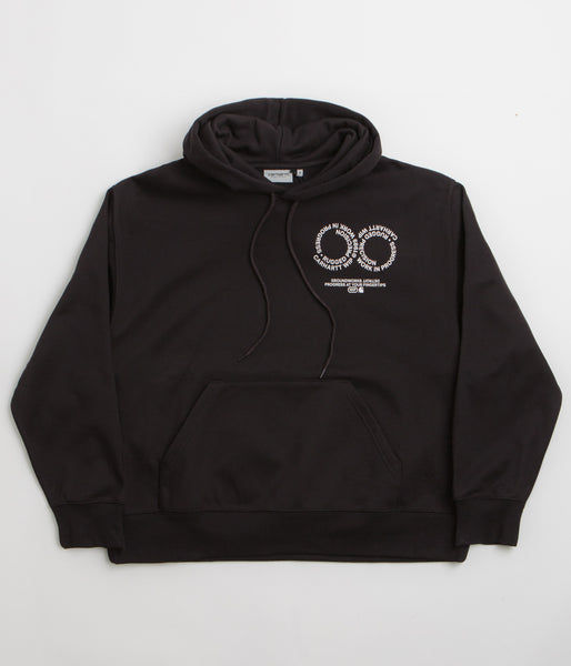 【送料&関税込】Carhartt Black Cotton Blend Hooded Rotation Carhartt WIP Hooded Rotation Sweatshirt, Black / White
