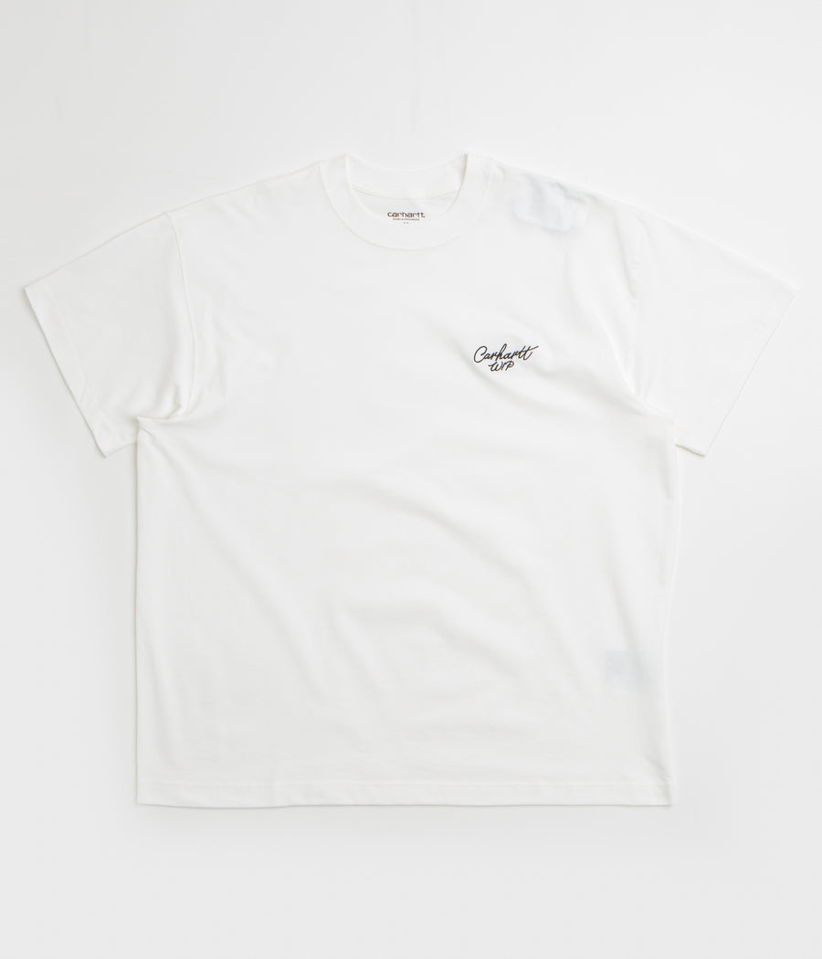 Carhartt Signature Script T-Shirt in White and Black