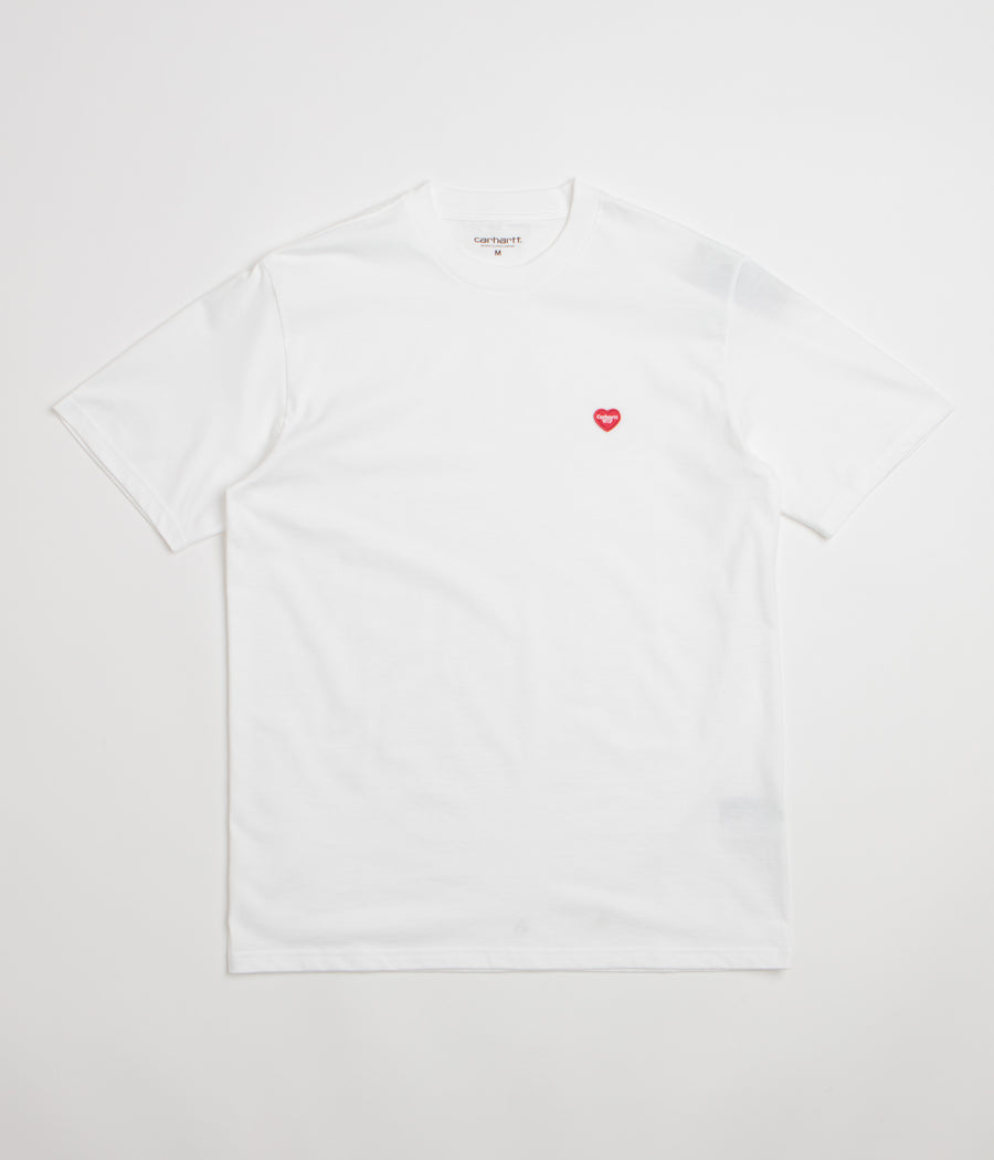Carhartt Small Heart T-Shirt - White / Red