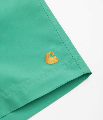 Carhartt Swim Trunks in Aqua Green and Gold
