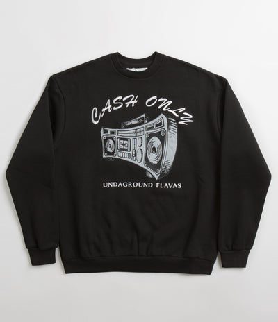 Cash Only Boombox Applique Crewneck Sweatshirt in Black