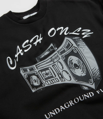 Cash Only Boombox Applique Crewneck Sweatshirt in Black