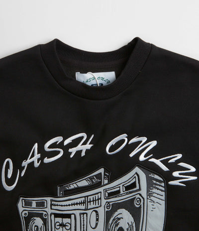 Cash Only Boombox Applique Crewneck Sweatshirt in Black