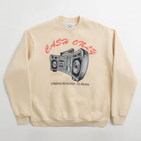 Cash Only Boombox Applique Crewneck Sweatshirt in Cream thumbnail
