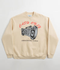 Cash Only Boombox Applique Crewneck Sweatshirt in Cream