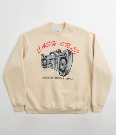 Cash Only Boombox Applique Crewneck Sweatshirt in Cream